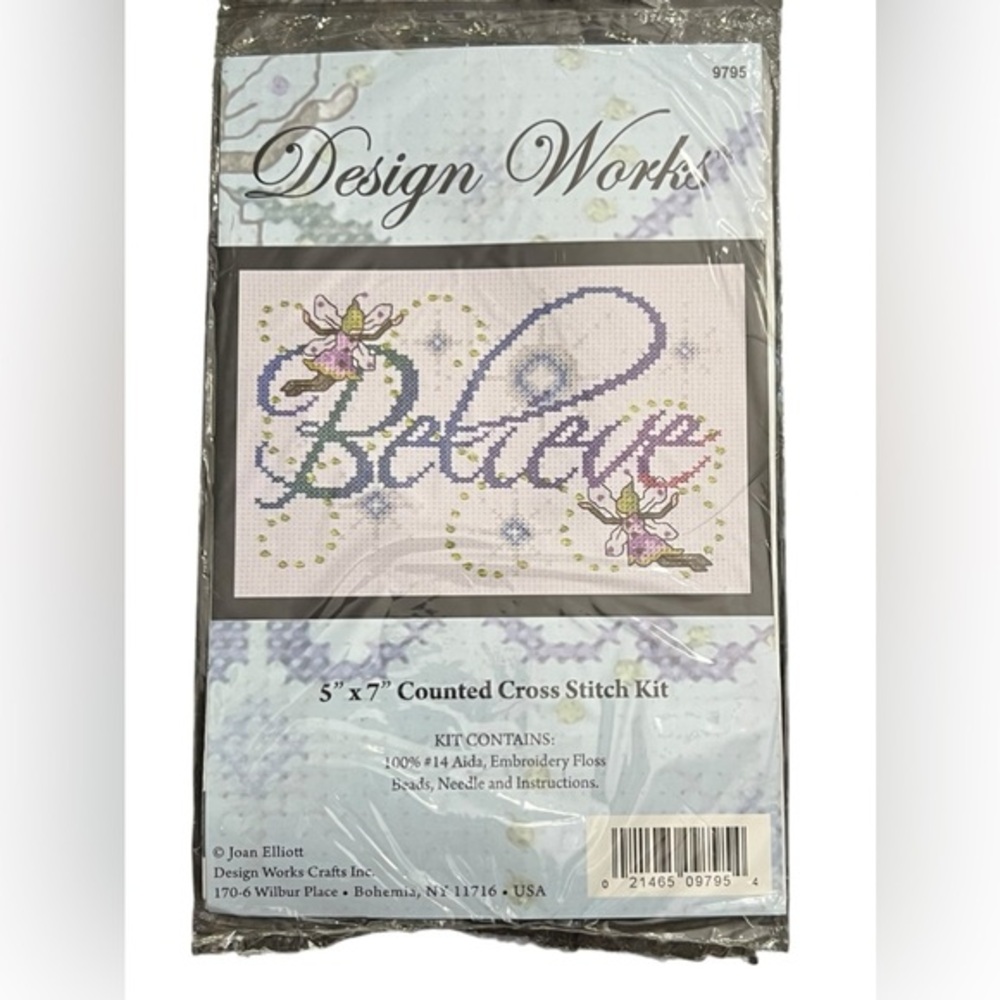 NEW‎ Design Works BELIEVE Counted Cross Stitch Kit By Joan Elliott 9795 NEW 5x7